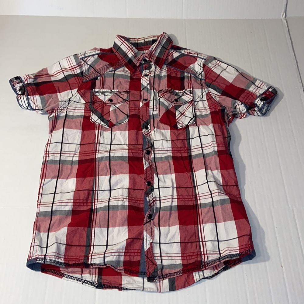 BKE Men’s Size Small Plaid Pearl Snap Short Sleeve Shirt